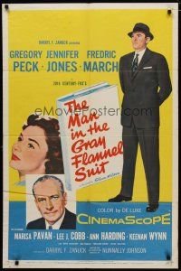 4m567 MAN IN THE GRAY FLANNEL SUIT style B 1sh '56 Gregory Peck, Jennifer Jones, Fredric March!