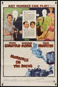 4m582 MARRIAGE ON THE ROCKS 1sh '65 Frank Sinatra, sexy bride Deborah Kerr & Dean Martin