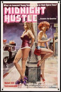 4m595 MIDNIGHT HUSTLE 1sh '78 great sexy artwork of innocent young teens as hookers!