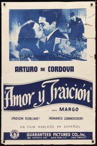 4m599 MIRACLE ON MAIN STREET Spanish/U.S. 1sh R40s art of Margo & Arturo de Cordova!