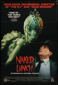 4m628 NAKED LUNCH video 1sh '91 David Cronenberg, Peter Weller, William S. Burroughs!