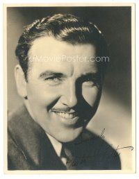 4t454 PRESTON FOSTER signed deluxe 6.5x8.5 still '40s great c/u smiling portrait in suit & tie!