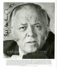 4t461 RICHARD ATTENBOROUGH signed 8x10 still '82 head & shoulders portrait when he directed Gandhi!