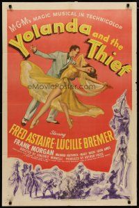 4x993 YOLANDA & THE THIEF 1sh '45 great image of Fred Astaire dancing with sexy Lucille Bremer!