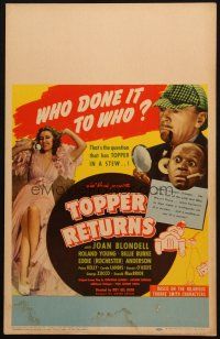 5b952 TOPPER RETURNS WC '41 Joan Blondell, Roland Young, Billie Burke, Eddie Anderson, Hal Roach!