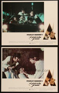 5c887 CLOCKWORK ORANGE 2 LCs '72 Stanley Kubrick classic, McDowell schooling droogs & in car!