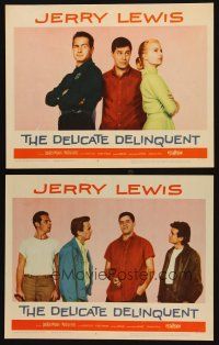 5c896 DELICATE DELINQUENT 2 LCs '57 wacky teen Jerry Lewis, Darren McGavin, Martha Hyer