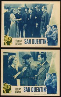 5c973 SAN QUENTIN 2 LCs R56 Humphrey Bogart, Ann Sheridan, Pat O'Brien, prison break!