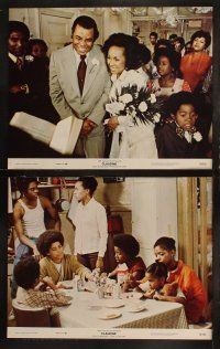 5c112 CLAUDINE 8 color 11x14 stills '74 sweet-talking James Earl Jones romances Diahann Carroll!