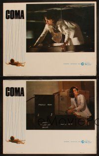 5c717 COMA 4 LCs '77 sexy Genevieve Bujold, Michael Douglas, directed by Michael Crichton!