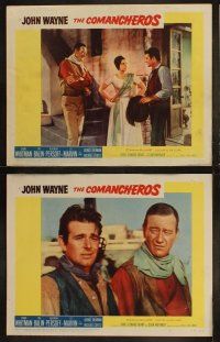 5c117 COMANCHEROS 8 LCs '61 cowboy John Wayne, Stuart Whitman, directed by Michael Curtiz!