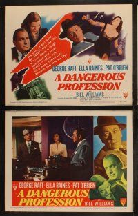 5c126 DANGEROUS PROFESSION 8 LCs '49 art of bail bondsman George Raft, Ella Raines & Pat O'Brien!