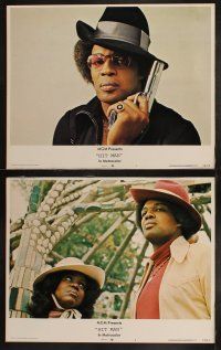 5c188 HIT MAN 8 LCs '73 Bernie Casey aims to please, Pam Grier, great blaxploitation images!