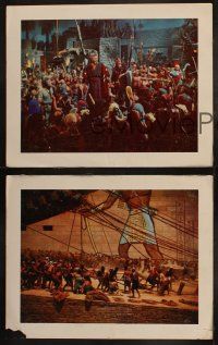 5c849 TEN COMMANDMENTS 3 color deluxe roadshow 11x14 stills '56 Cecil B. DeMille classic, Charlton Heston, huge cast!