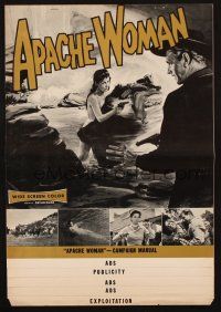 5g521 APACHE WOMAN pressbook '55 art of naked cowgirl in water pointing gun at Lloyd Bridges!