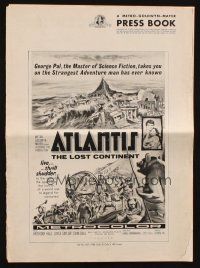 5g524 ATLANTIS THE LOST CONTINENT pressbook '61 George Pal underwater sci-fi, cool fantasy art!