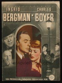 5g156 ARCH OF TRIUMPH die-cut Spanish herald '49 Ingrid Bergman, Charles Boyer, written by Remarque!