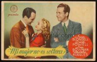 5g215 MODEL WIFE Spanish herald '41 sexy Joan Blondell between Dick Powell & Lee Bowman!