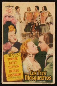 5g256 THREE MUSKETEERS Spanish herald '48 Lana Turner, Gene Kelly, June Allyson, Angela Lansbury