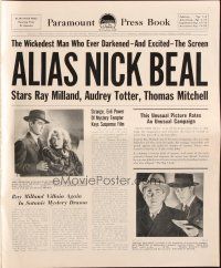 5g508 ALIAS NICK BEAL pressbook '49 Ray Milland must murder Mitchell for Audrey Totter's love!