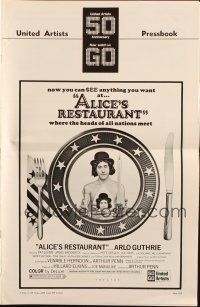 5g509 ALICE'S RESTAURANT pressbook '69 Arlo Guthrie, musical comedy directed by Arthur Penn!