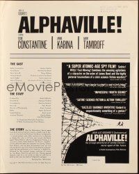 5g513 ALPHAVILLE pressbook '68 Jean-Luc Godard, Eddie Constantine as Lemmy Caution, Anna Karina!