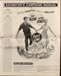 5g522 APRIL LOVE pressbook '57 full-length romantic Pat Boone & sexy Shirley Jones!