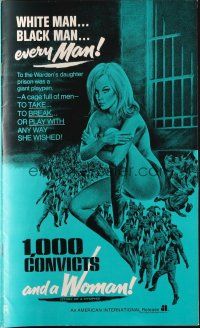 5g500 1000 CONVICTS & A WOMAN pressbook '71 sexy blonde nympho Alexandra Hay would take any man!