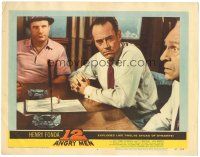 5j325 12 ANGRY MEN LC #4 '57 Henry Fonda by knife between Jack Warden and Joseph Sweeney!