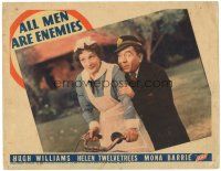 5j338 ALL MEN ARE ENEMIES LC '34 c/u of cop Herbert Mundin romancing maid Una O'Connor on bike!