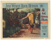 5j341 ALL THAT HEAVEN ALLOWS LC #6 '55 Rock Hudson & Jane Wyman walking around his nursery!