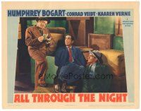 5j346 ALL THROUGH THE NIGHT LC '42 Humphrey Bogart & William Demarest watch Peter Lorre count cash!