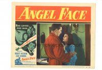 5j352 ANGEL FACE LC #5 '53 best image of Robert Mitchum & pretty heiress Jean Simmons!