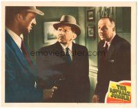 5j358 ASPHALT JUNGLE LC #3 '50 Sam Jaffe watches Sterling Hayden pointing gun at Louis Calhern!