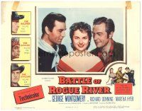 5j371 BATTLE OF ROGUE RIVER LC '54 Martha Hyer between George Montgomery & Denning, William Castle