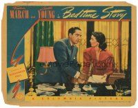 5j376 BEDTIME STORY LC '41 Fredric March & sexy Loretta Young!