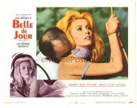 5j380 BELLE DE JOUR LC #3 '68 Luis Bunuel, close up of man nuzzling bound sexy Catherine Deneuve!