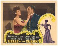 5j381 BELLE OF THE YUKON LC '44 close up of Randolph Scott & sexy Gypsy Rose Lee!