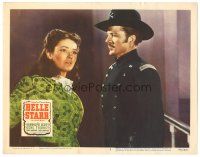 5j382 BELLE STARR LC #3 R48 great close up of Gene Tierney with Dana Andrews in uniform!