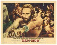 5j385 BEN-HUR LC #7 '60 Charlton Heston is a galley slave on war vessel, William Wyler classic!