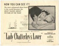 5j154 LADY CHATTERLEY'S LOVER TC '57 Marc Allegret, pretty Danielle Darrieux & Leo Genn in bed!