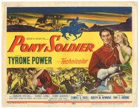 5j215 PONY SOLDIER TC '52 art of Royal Canadian Mountie Tyrone Power w/sexy Penny Edwards!