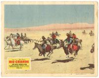 5j787 RIO GRANDE LC #2 '50 cool far shot of Native American Indians attacking, John Ford!