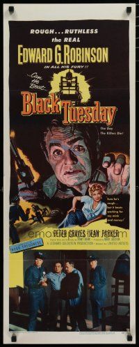 5m475 BLACK TUESDAY insert '55 Peter Graves, sexy Jean Parker & ruthless Edward G Robinson!