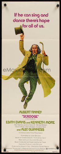 5m739 SCROOGE insert '71 Albert Finney as Ebenezer Scrooge, classic Dickens story, Jung art!