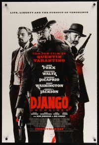 5p248 DJANGO UNCHAINED advance DS 1sh '12 Jamie Foxx, Christoph Waltz, Leonardo DiCaprio!