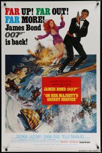 5p570 ON HER MAJESTY'S SECRET SERVICE 1sh R80 McGinnis art of George Lazenby & Diana Rigg!