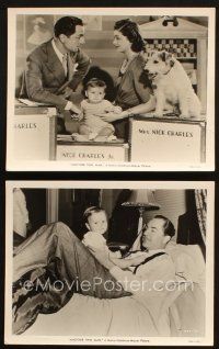 5w905 ANOTHER THIN MAN 2 8x10 stills '39 W.S. Van Dyke, William Powell & Myrna Loy w/ baby & puppy!