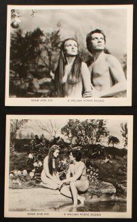 5w485 ADAM & EVE 7 8x10 stills '58 naked man & woman in the Mexican Garden of Eden!