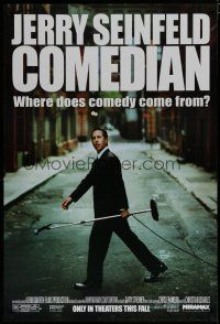 5y171 COMEDIAN advance 1sh '02 great image of Jerry Seinfeld walking across street with microphone!